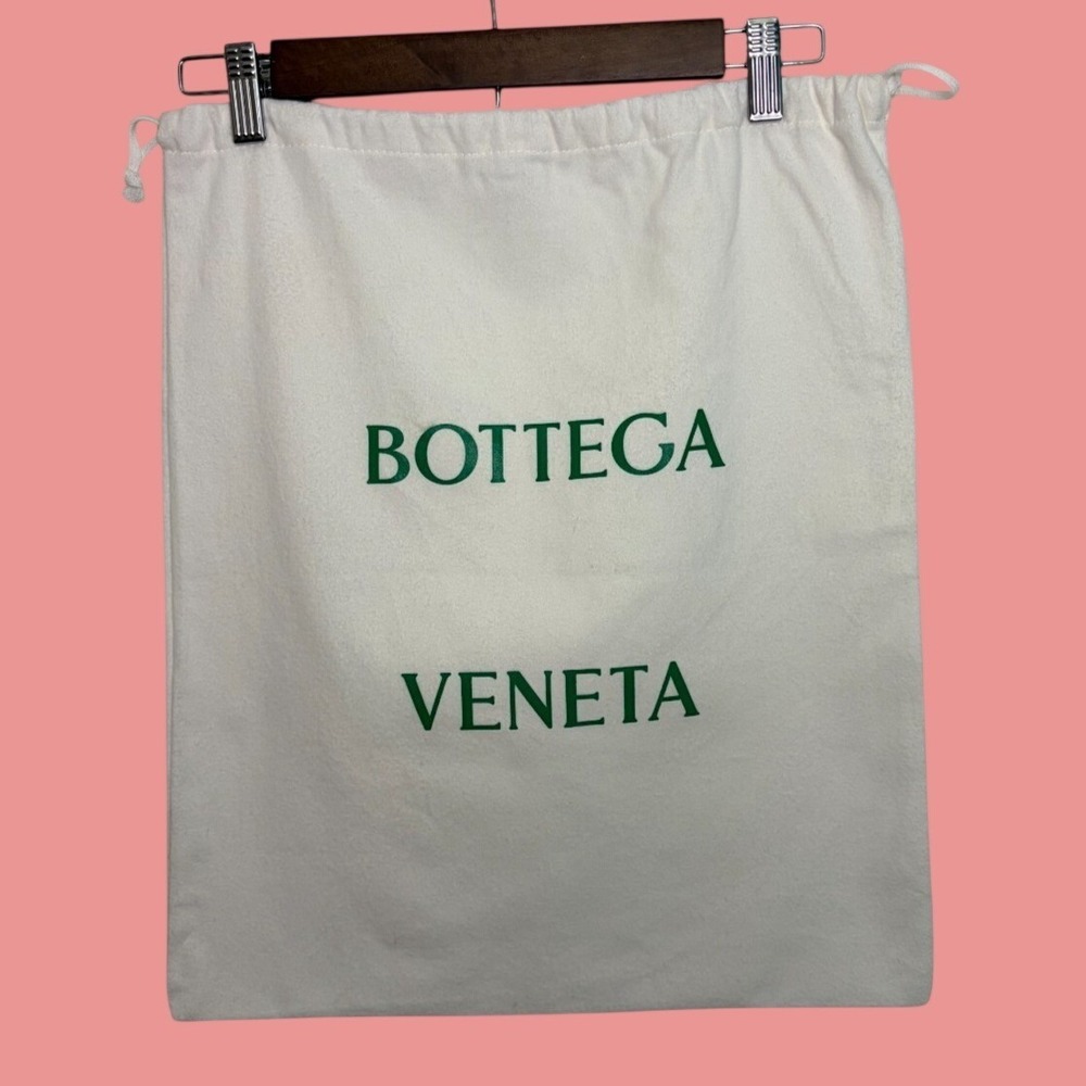 Authentic BOTTEGA VENETA XL Dust Bag White Cotton Green Logo 18.5" x 16" Jumbo